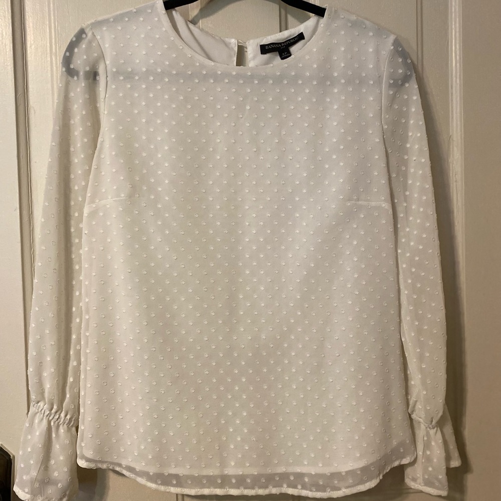 White polka dot long sleeve.